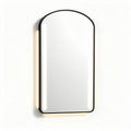 Arched led wall mirror with black frame dimensions 60 x 40 x 5cm