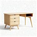 Wooden desk with three drawers and open storage for home office 120 x 60 x 75cm