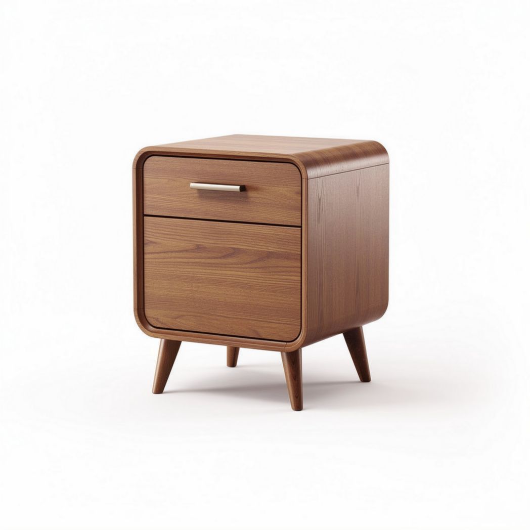 Wooden nightstand with single drawer and minimalist design 50 x 40 x 45cm