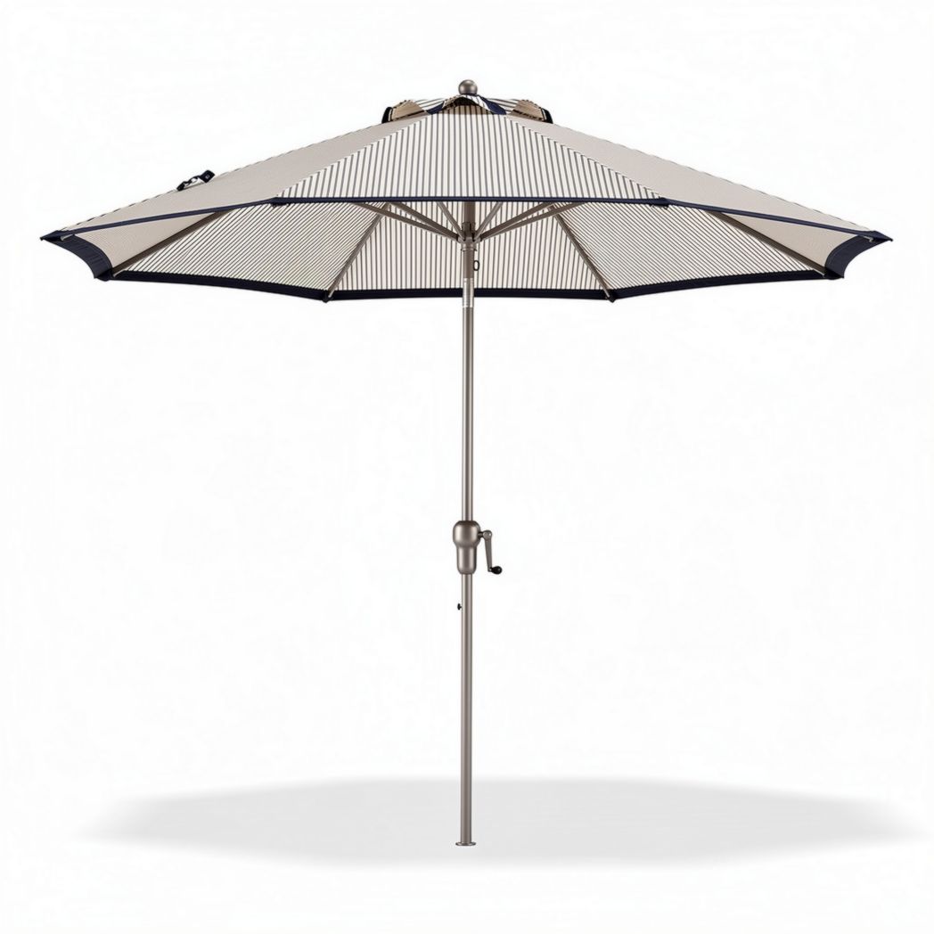 Garden umbrella 250 x 250 x 270cm with adjustable crank and UV protection in beige and navy